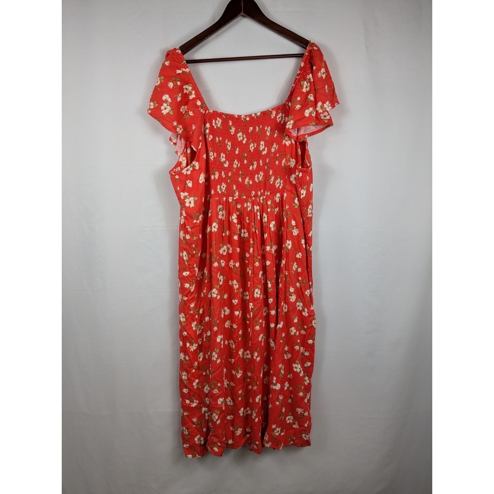 Old Navy Floral Maxi Dress Babydoll 3X Smocked Boho Cottage Prairie Country 2873 - Picture 3 of 8
